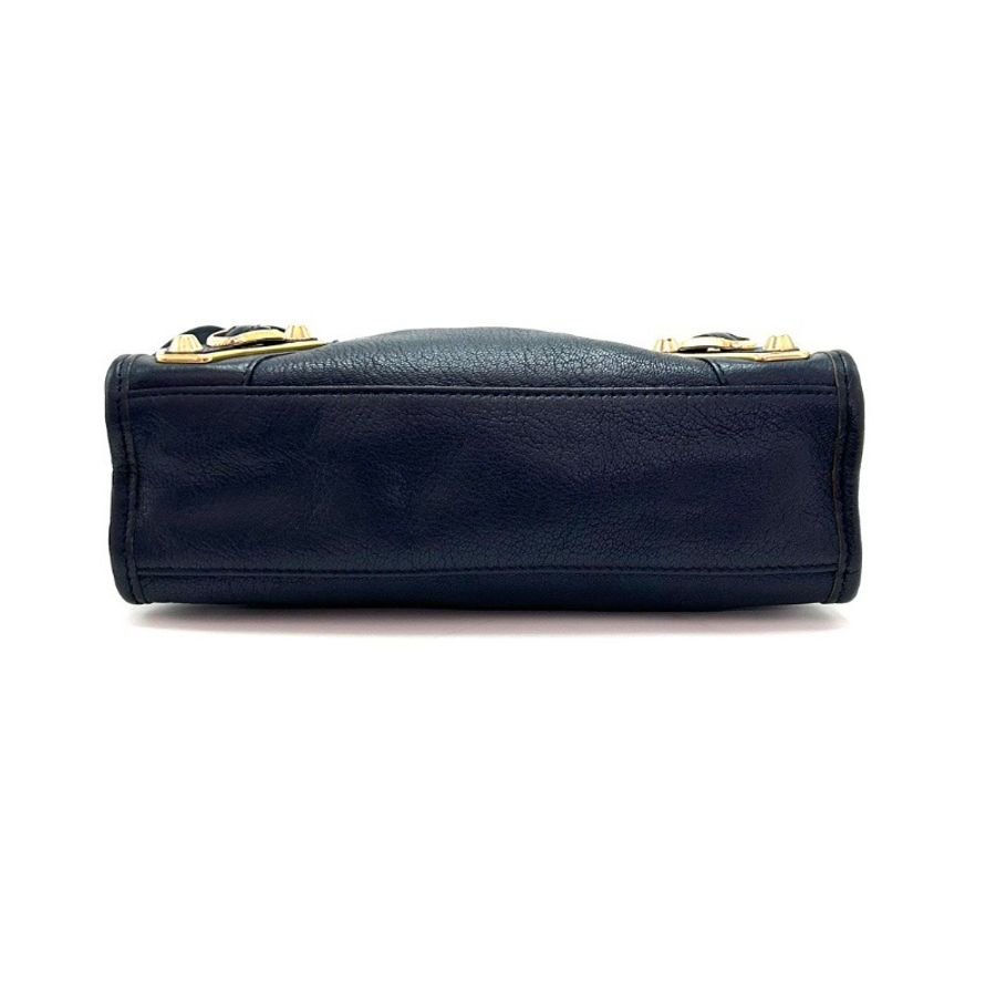 BALENCIAGA藍金mini斜背機車包23*16*6 98新配件塵袋鏡子-3