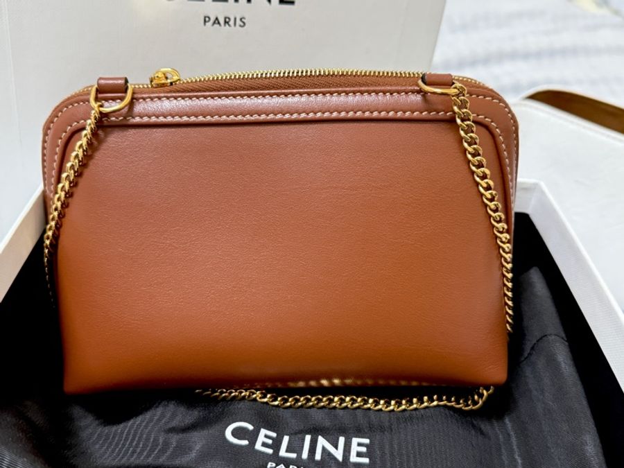 賣場最低價|全新|CELINE 皮革貝殼包(小牛皮)-3