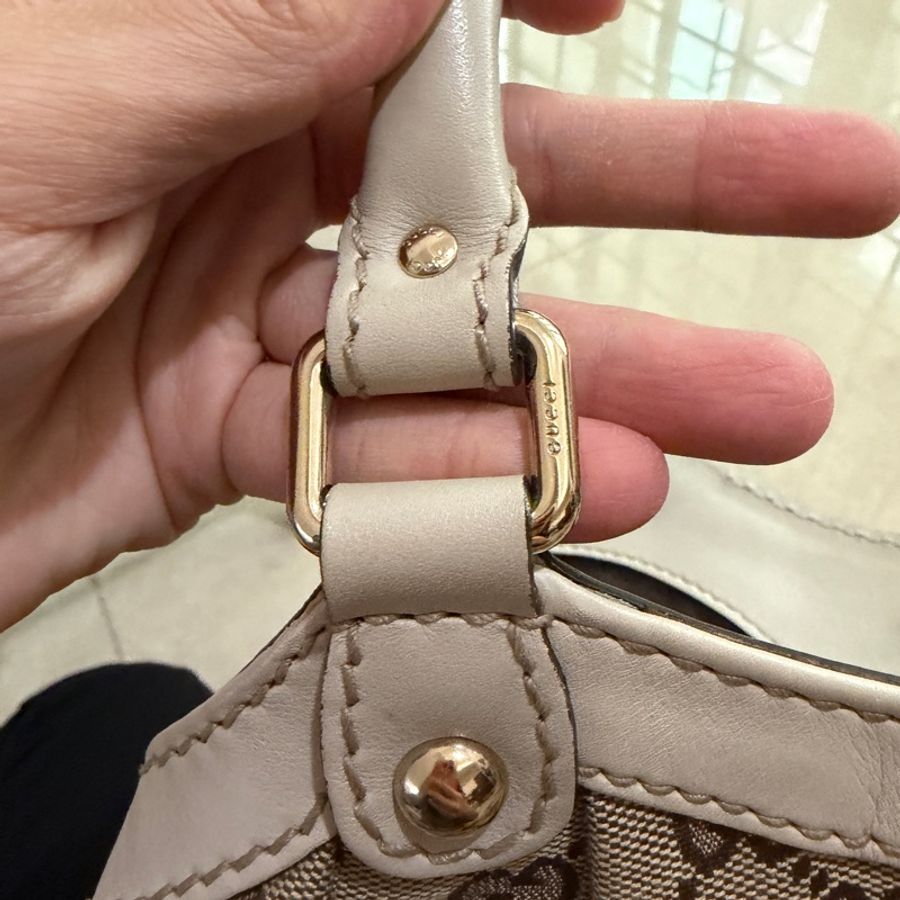 Gucci Sukey 211944系列的經典雙 G 緹花帆布包 手提包 托特包 肩背包-10