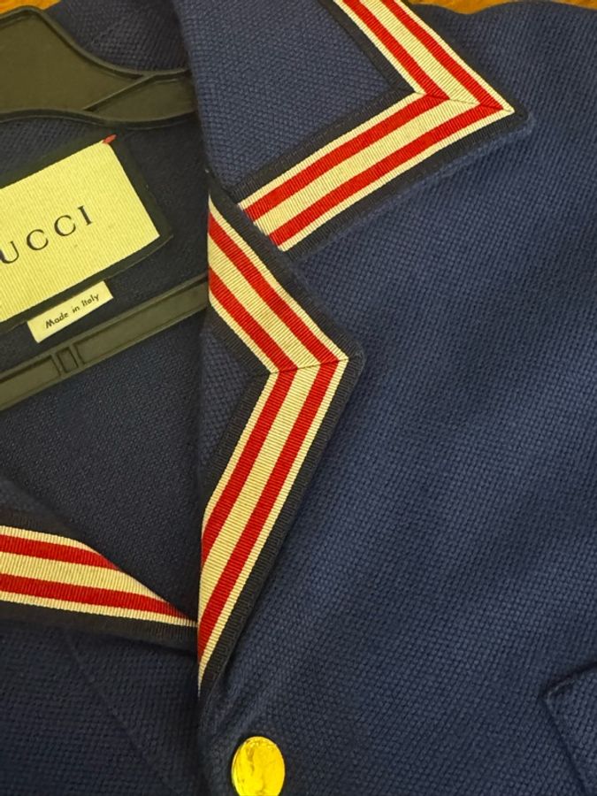 Gucci 深藍紅白logo polo衫-12
