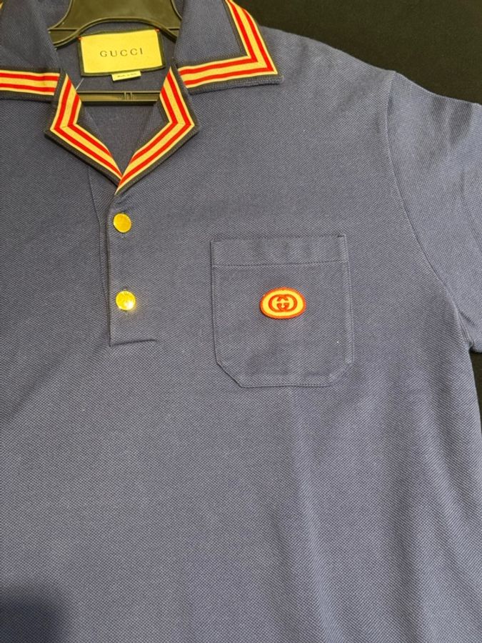 Gucci 深藍紅白logo polo衫-35