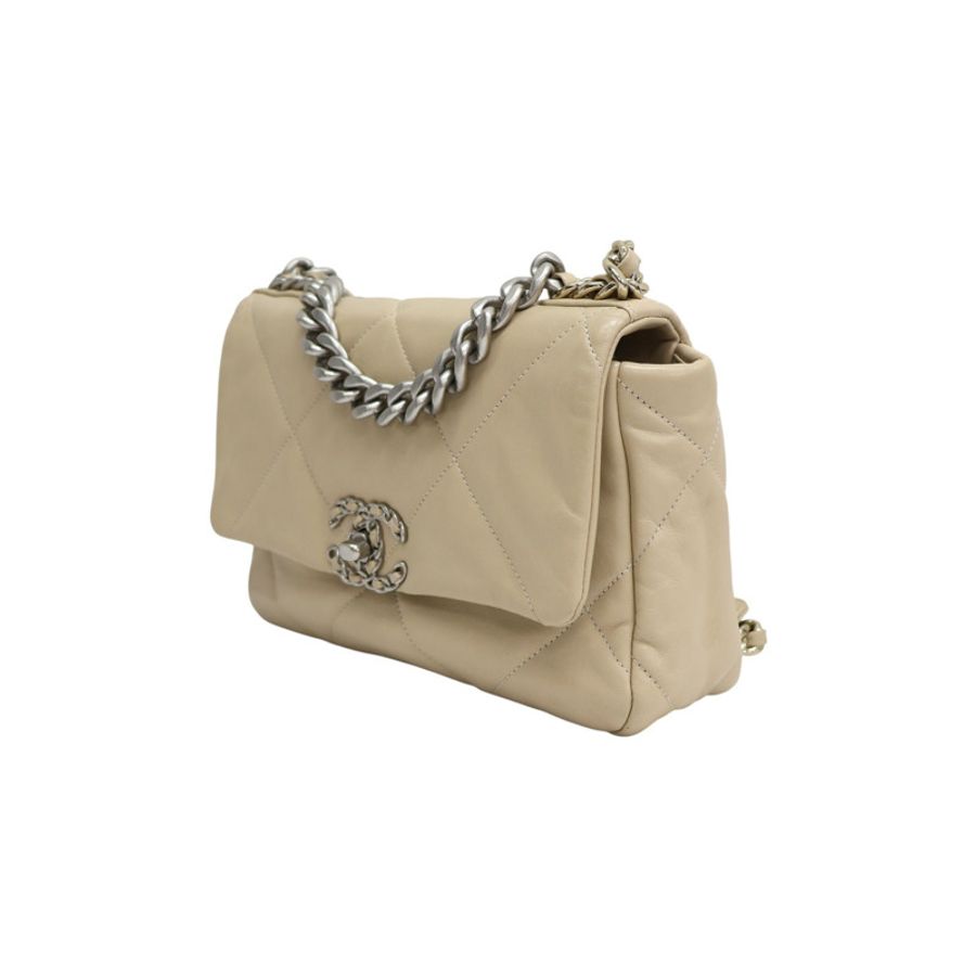 膚色 羊皮 19 口蓋 鍊帶 肩背包 AS1160【CHANEL 香奈兒】 AS1160-2