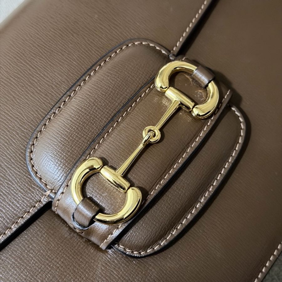 Gucci Horsebit 1955 medium shoulder bag 啡色 全皮-13