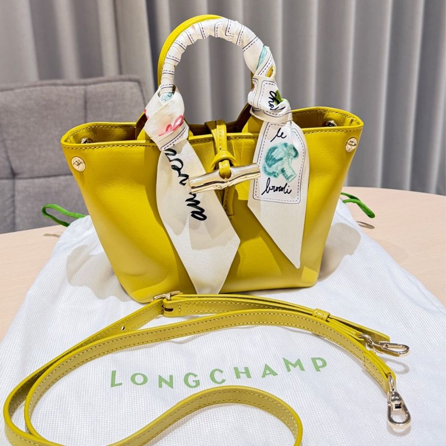 全新-Longchamp Roseau 真皮迷你托特包-0