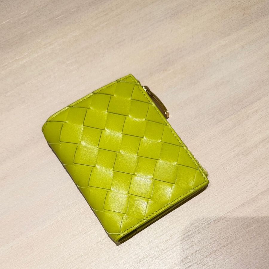 Bottega Veneta BV 經典編織短夾 黃色-10