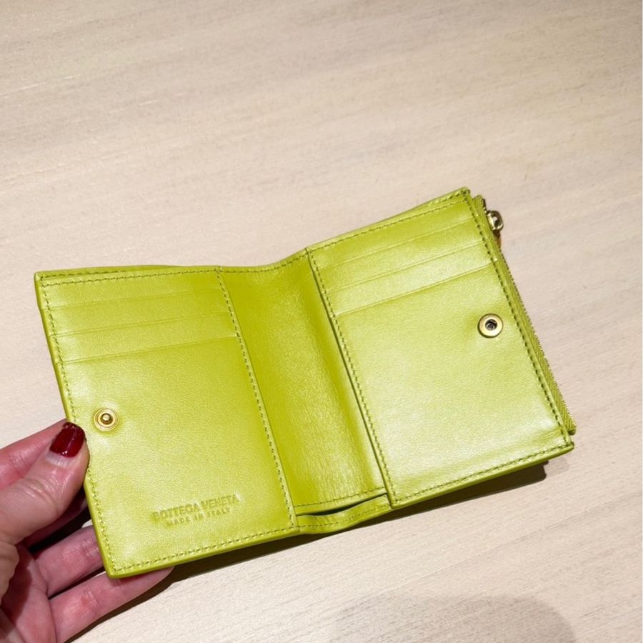 Bottega Veneta BV 經典編織短夾 黃色-17