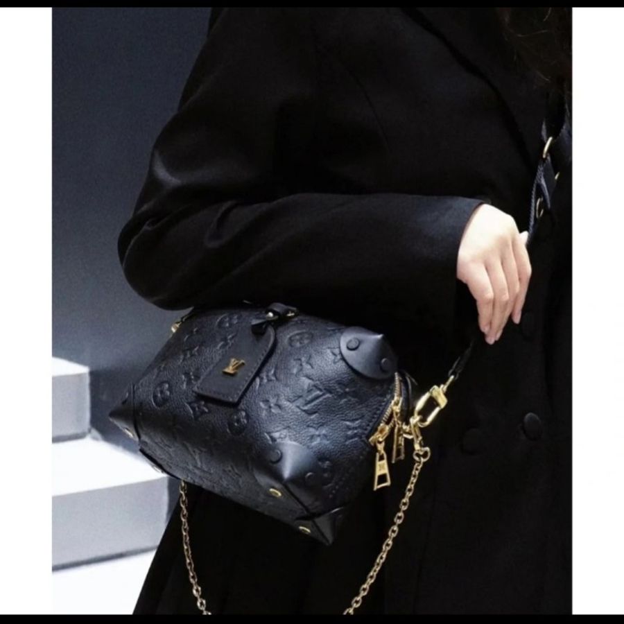 LV 路易威登 Louis Vuitton Petite Malle Souple 黑壓紋 軟皮小硬箱 雙背帶 復古箱包 🈶自費真品鑑定證書-0
