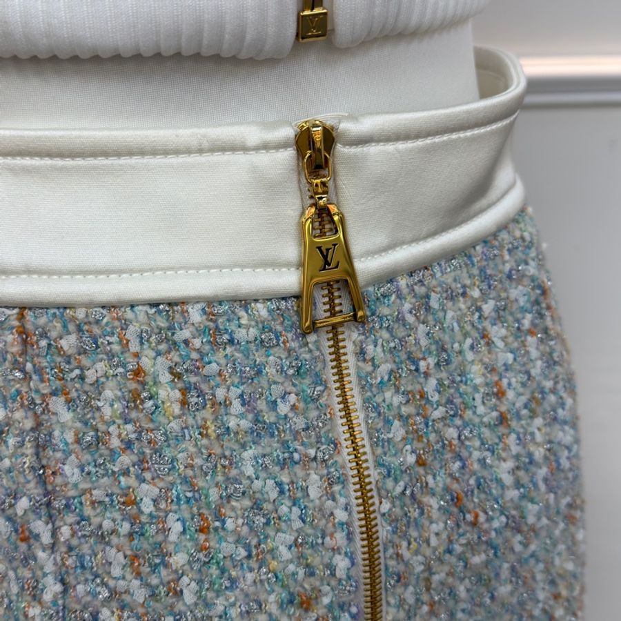 Louis Vuitton 路易威登吊帶羊毛混紡彩色小香風套裝-5