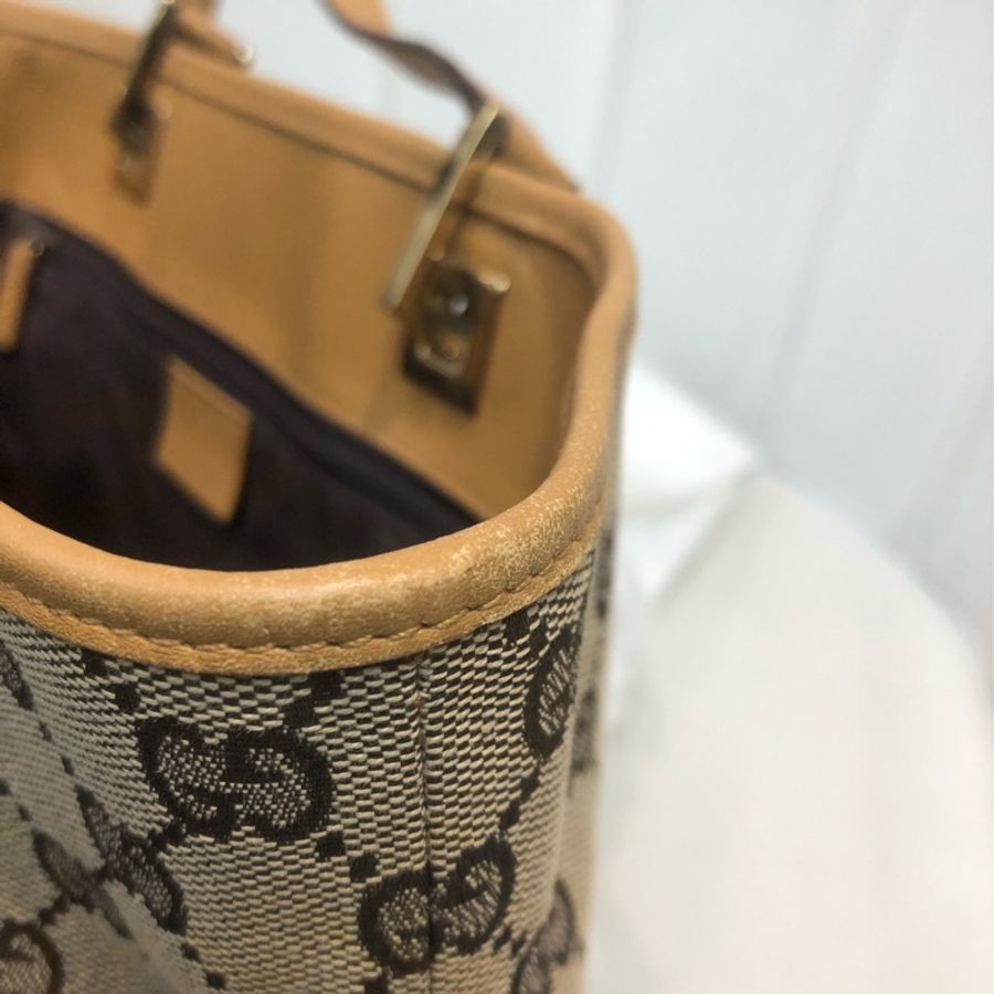 Gucci 米色Tote 奶茶帶 XC120-11