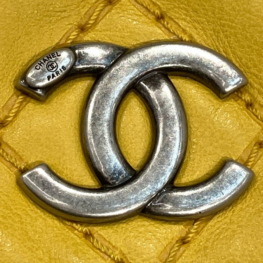 CHANEL 香奈兒 A67725 UP IN THE AIR磁吸肩側背包 牛皮 黃色 黑銀釦-13