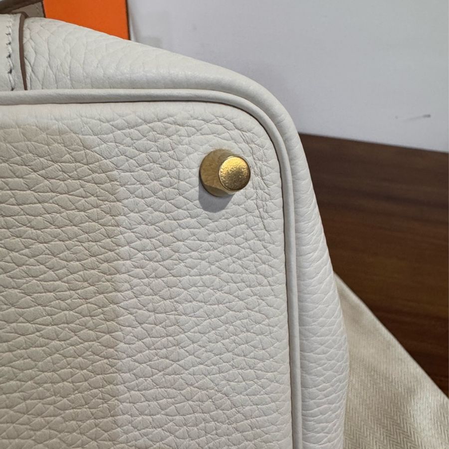 Hermes Picotin 18 M4奶灰色 金扣 W刻 TC 全新菜籃-21