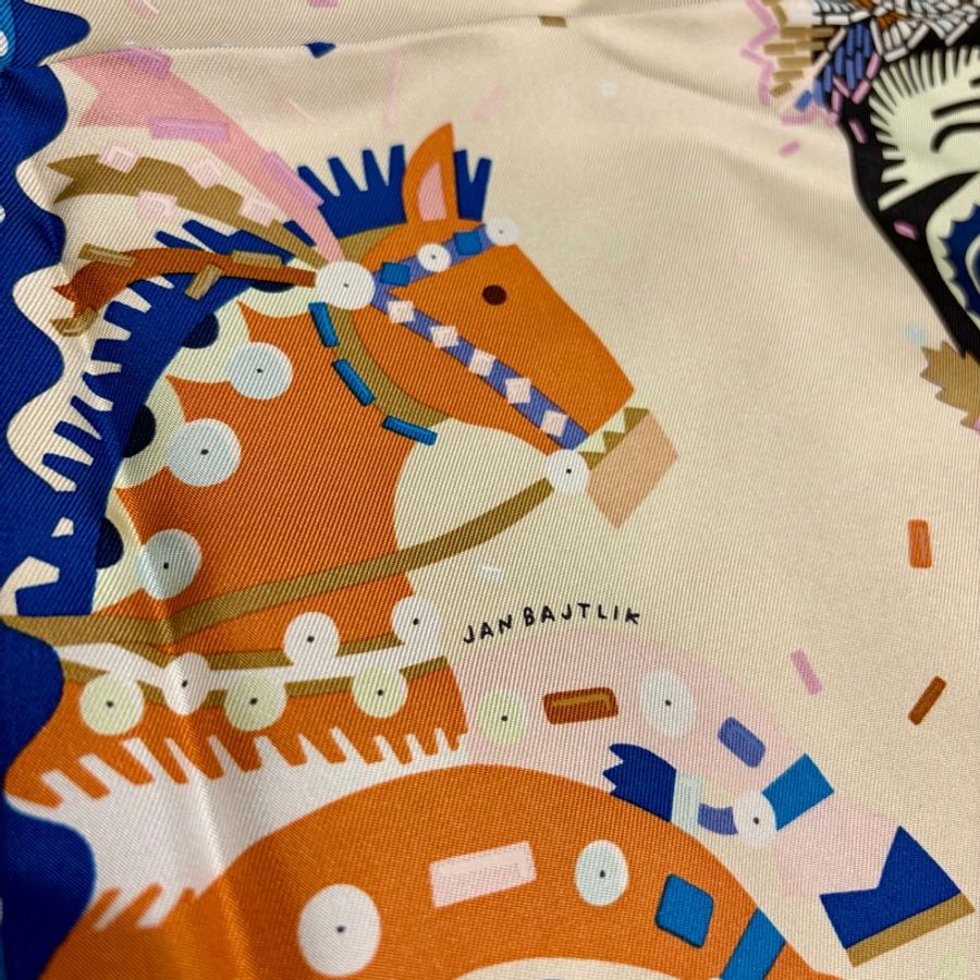 Hermes 華服慶典 Costume de Fete scarf 90*90絲巾-11
