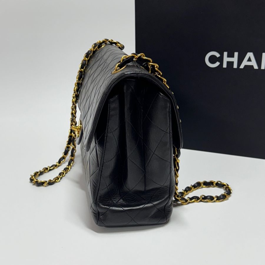 【雙面CF超稀有】 Chanel CF30 Jumbo 黑金羊皮 (專櫃396,500)-7