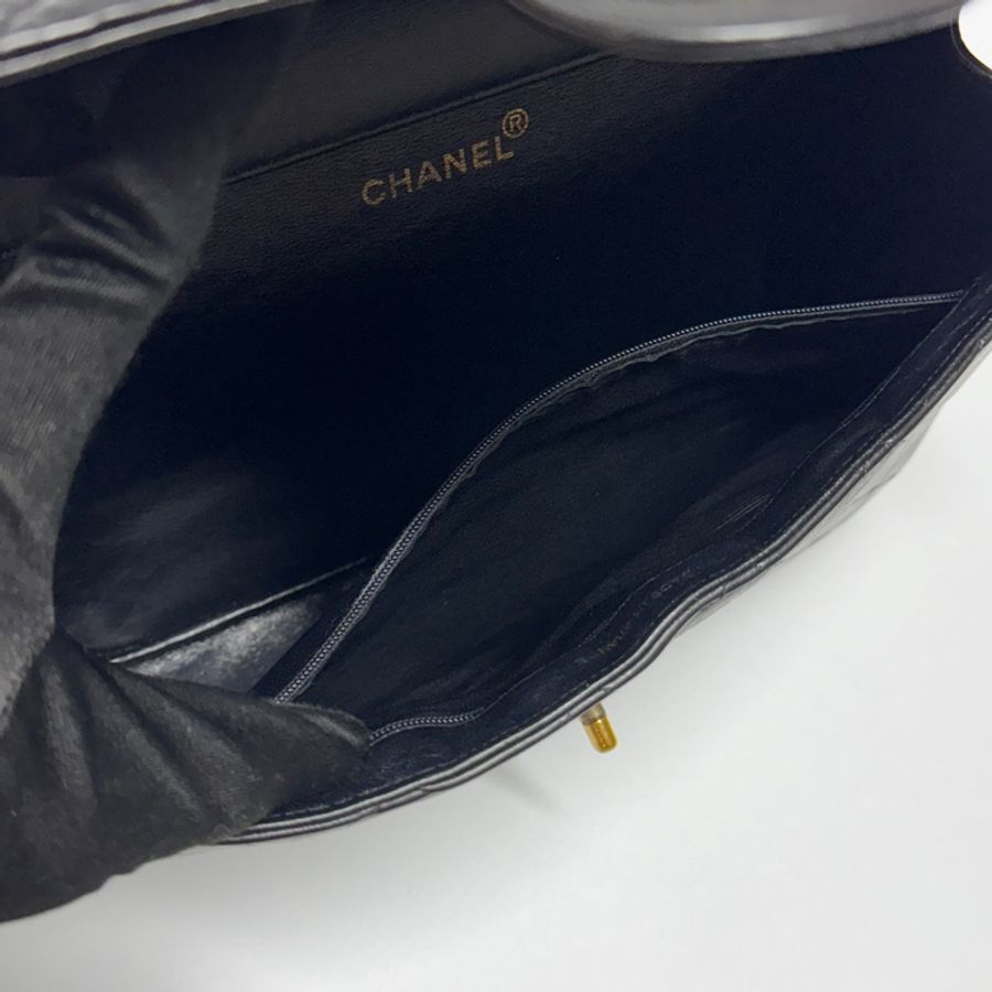 【雙面CF超稀有】 Chanel CF30 Jumbo 黑金羊皮 (專櫃396,500)-19