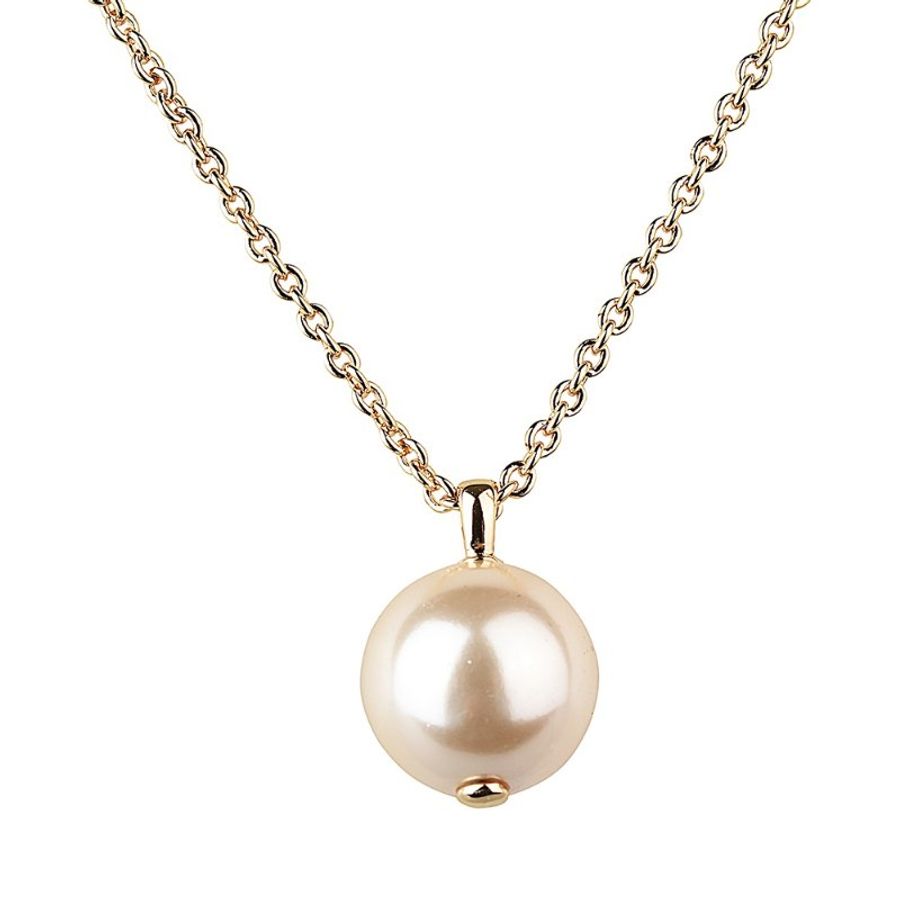 【TORY BURCH】雙T金LOGO珍珠項鍊-粉紅色-4