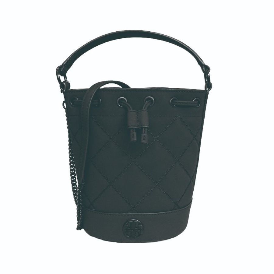 【TORY BURCH】霧面菱格紋兩用水統包-黑-0