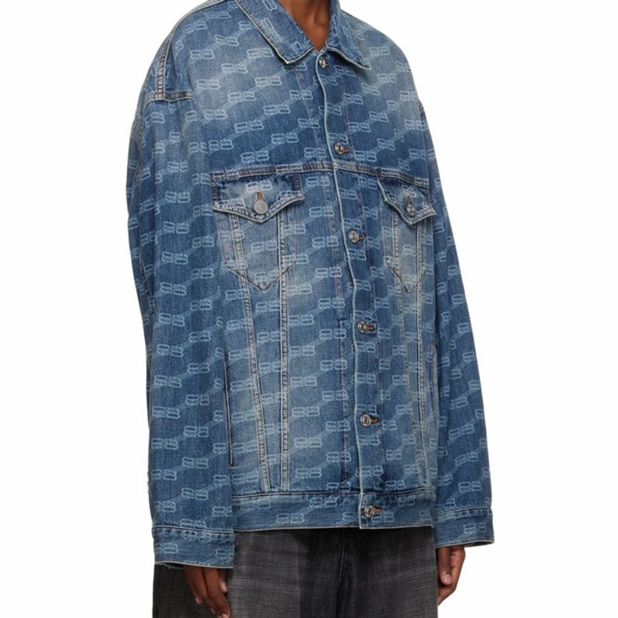Balenciaga 男士 徽標字母印花牛仔外套S M L碼-2