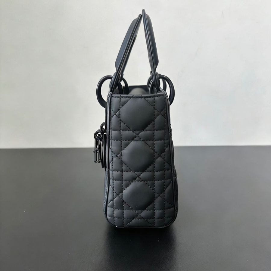 Dior 三格磨砂黑手提肩背斜背包16.5*15 99新配件肩帶塵袋-3