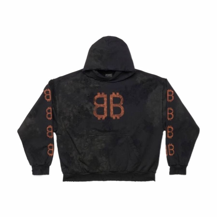 Balenciaga 男女同款 徽標連帽衛衣XS S M L碼模特身高189CM,穿著S碼-2