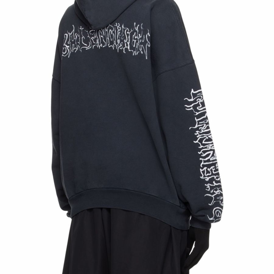 Balenciaga 男女同款 徽標連帽衛衣1 2 3碼模特身高 190 CM,所穿尺碼 4碼-3