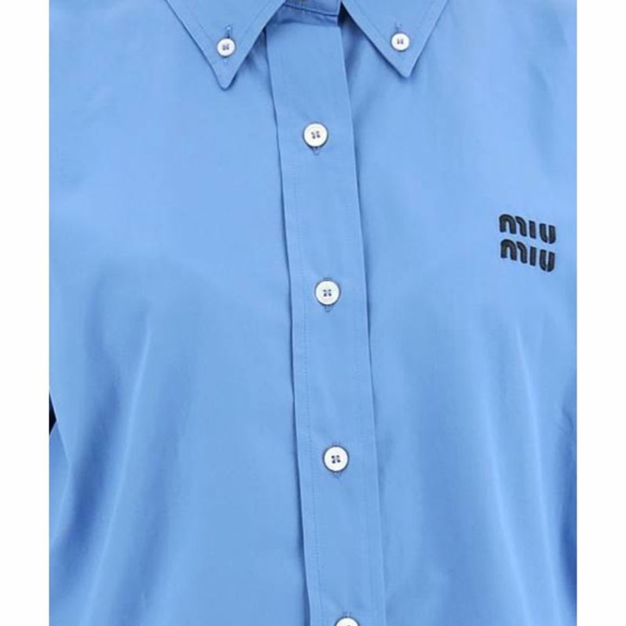 Miu Miu 女士 logo刺繡長袖襯衫IT-36 IT-38 IT-40 IT-42 IT-44 IT-46碼-1