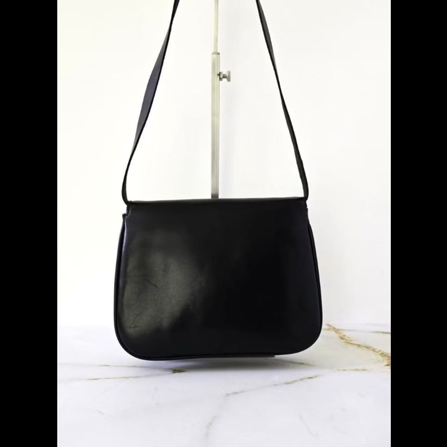 【LA LUNE】稀有中古包 Celine黑金凱旋門翻蓋包 單肩包 側背包 古董包 二手-5