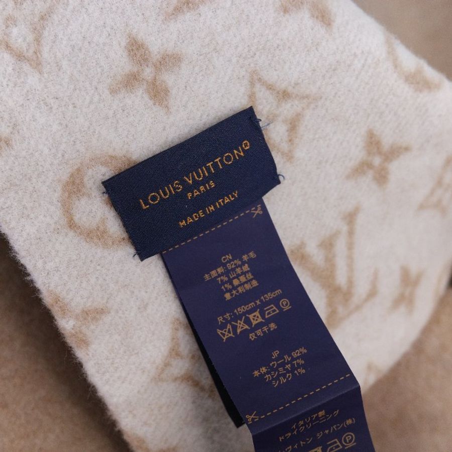 Louis Vuitton 路易威登 My Monogram 沙丘色 米色羊毛 山羊絨混紡 雙面 連帽斗篷披肩-4