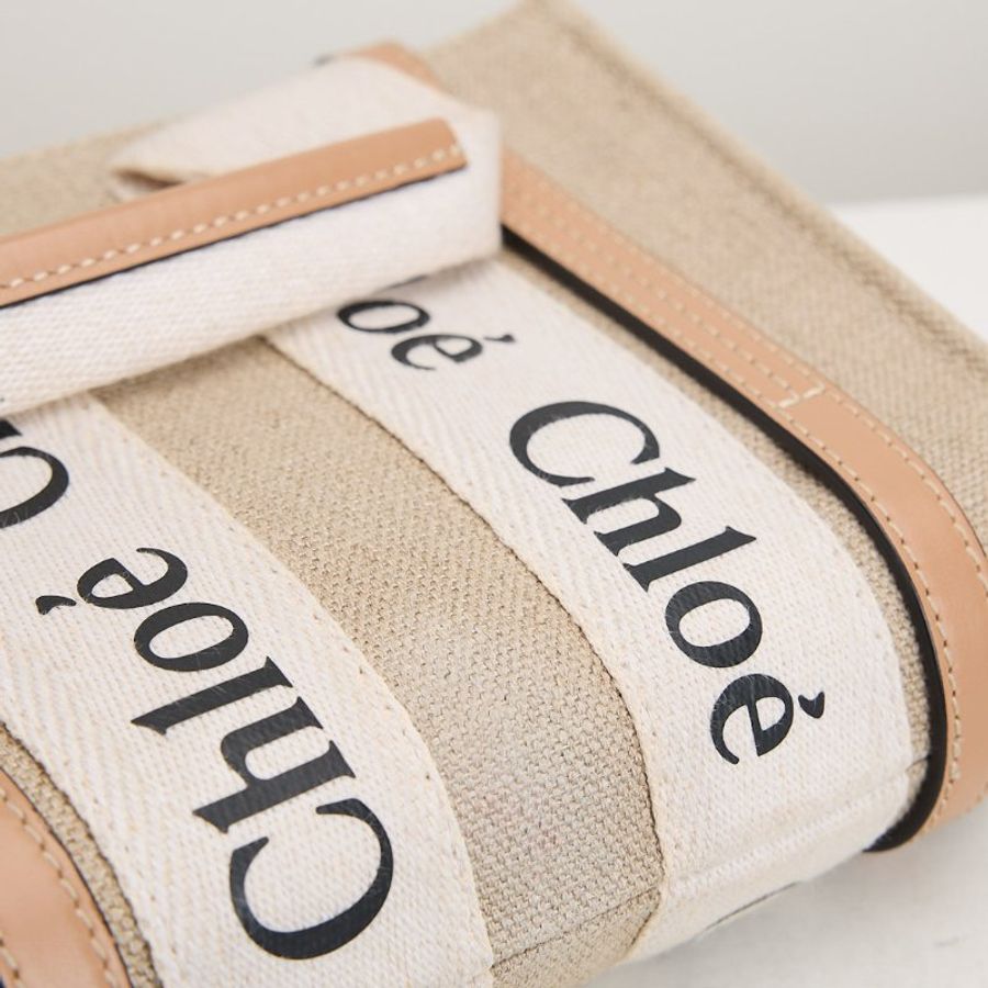 二手Chloé Woody tote mini 奶茶色-7
