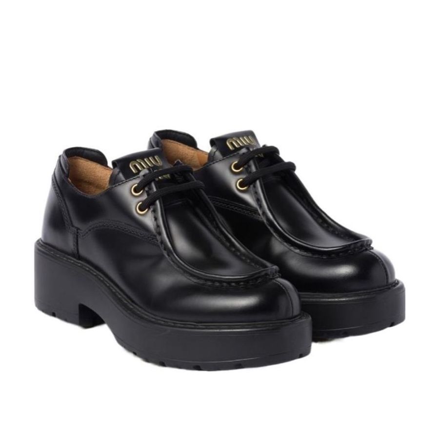Miu Miu 女士 徽標綁帶樂福鞋35 35.5 36 36.5 37 37.5 38 38.5 39 39.5 40 40.5 41碼跟高: 5.5cm-2