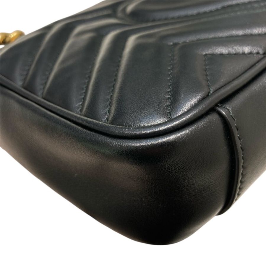 GUCCI 古馳 446744 MARMONT 馬蒙肩背包 羊皮 黑色 金釦-8