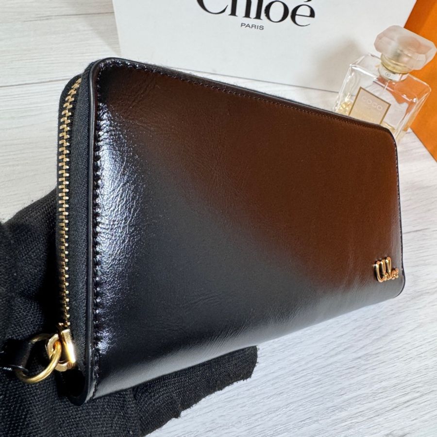 Chloe 🔥草寫字様 拉鍊長夾-2
