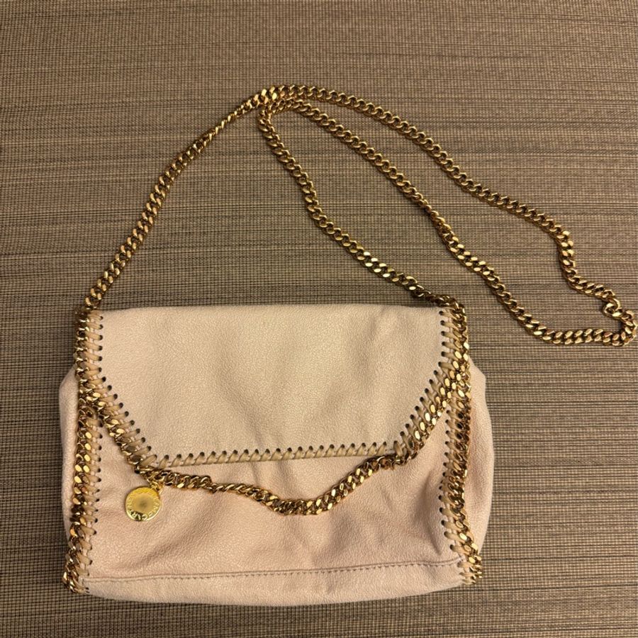 STELLA MCCARTNEY 斜背小包 奶茶配金-0