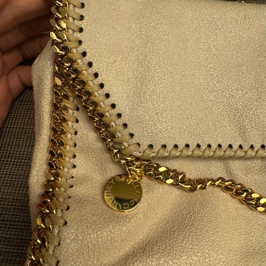 STELLA MCCARTNEY 斜背小包 奶茶配金-1