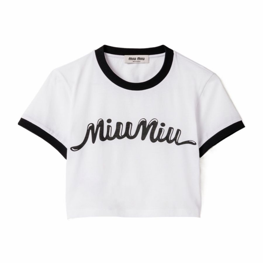 Miu Miu 女士 圓領T恤XS M L XL碼-0
