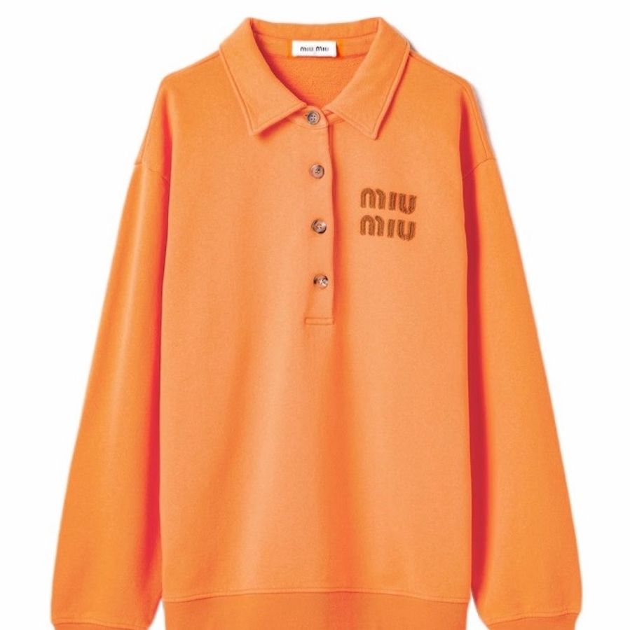 Miu Miu 女士 徽標刺繡長袖Polo衫XS碼-0