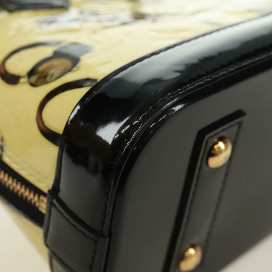 【日本直送】路易威登 Vernis 貼紙印花 Alma PM 手提包 白色 M50466 LV 正品 171697V-13