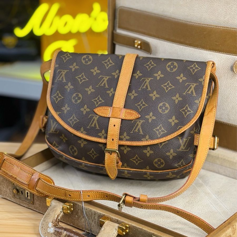 Louis Vuitton 老花Saumur雙馬鞍/雙子星🤎中古夯款-0