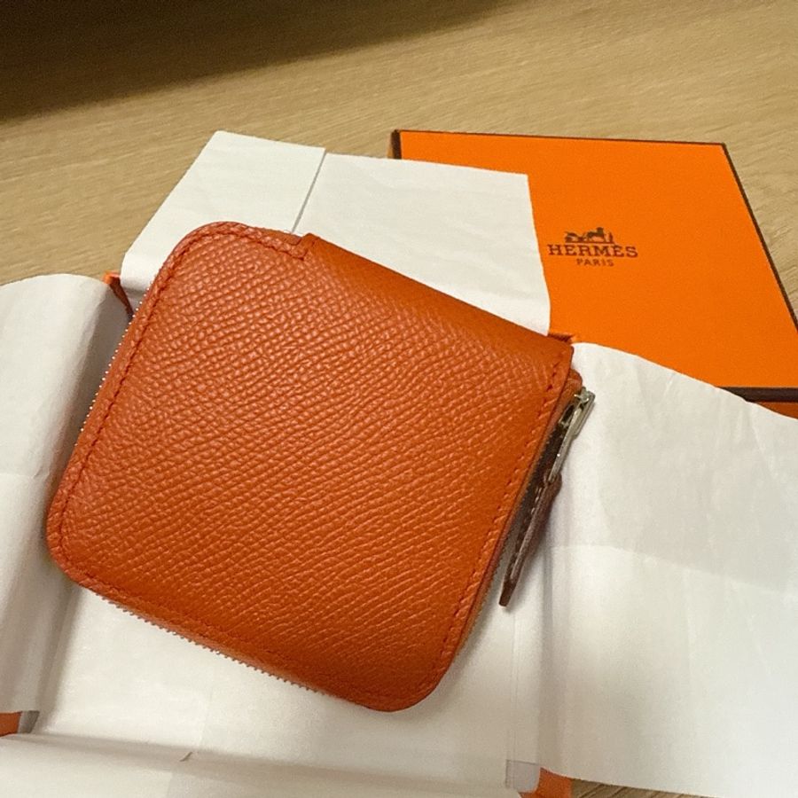 全新愛馬仕hermes 絲巾短夾錢包 稀有色-5