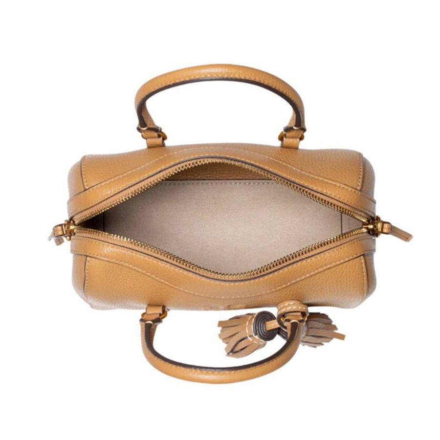 【TORY BURCH】流蘇波士頓手提肩背包-焦糖色-2