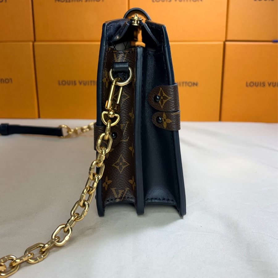 ‼️全台最甜 芯片款 LV 路易威登 Louis Vuitton 雙色老花拼色軟盒子包 肩背/斜背包-8