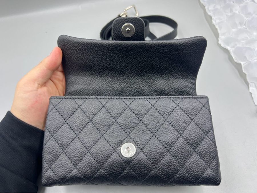 【稀有罕見✨全網最低價Chanel 2.55 waist bag黑銀魚子醬|腰包|胸包-20