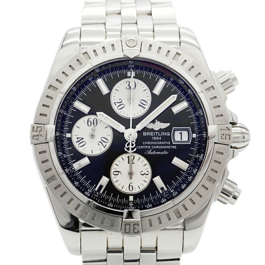 百年靈 Chronomat Evolution A13356 黑色錶盤男士腕錶-0