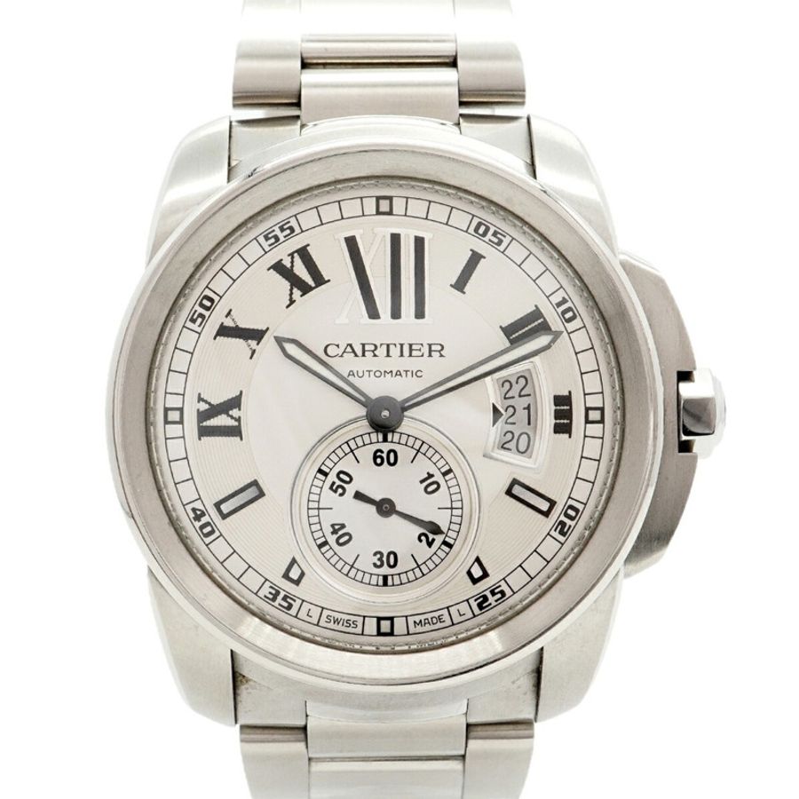 卡地亞 Calibre de LM W7100015 銀色錶盤男士腕錶-0