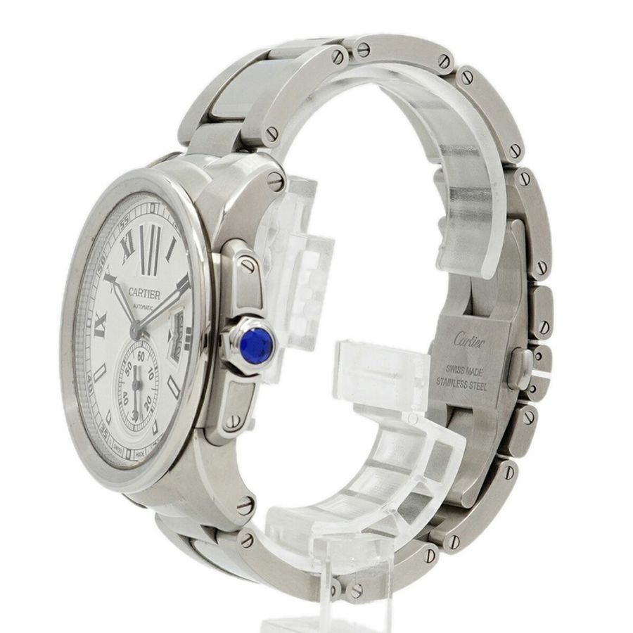 卡地亞 Calibre de LM W7100015 銀色錶盤男士腕錶-1