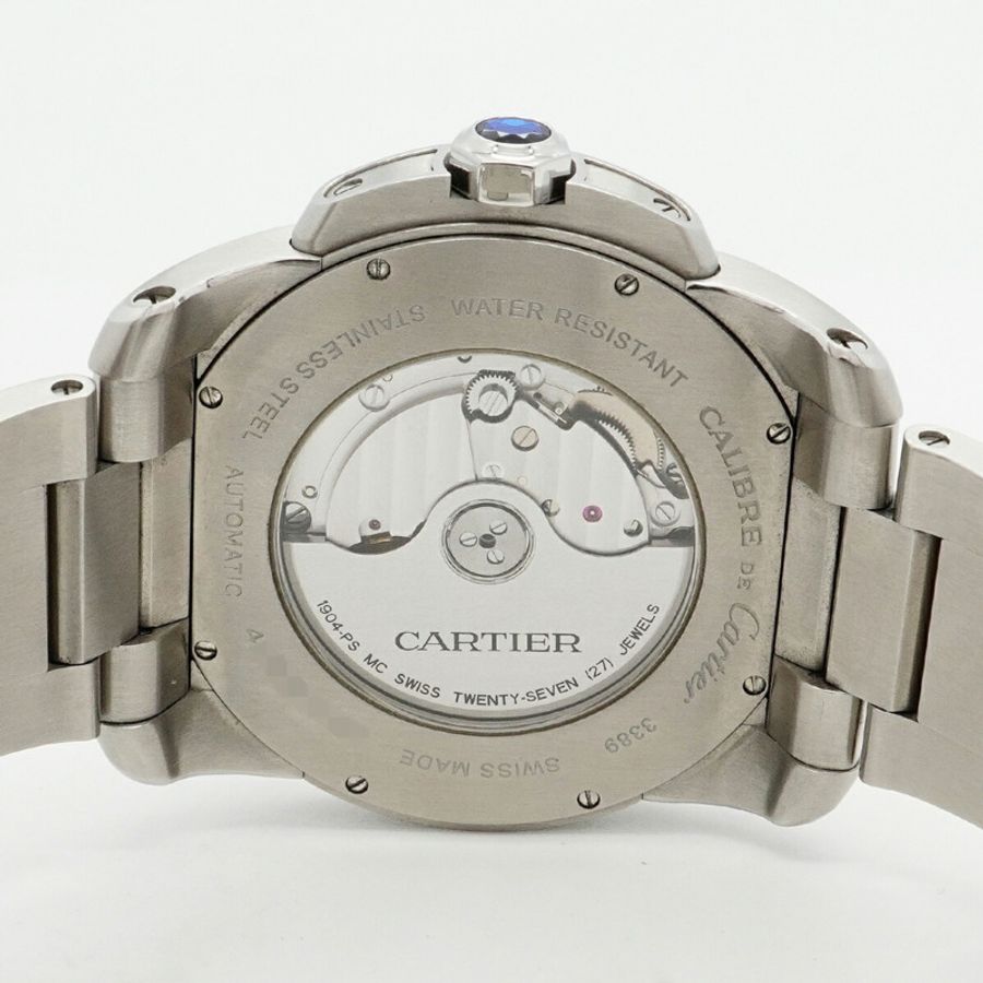 卡地亞 Calibre de LM W7100015 銀色錶盤男士腕錶-4