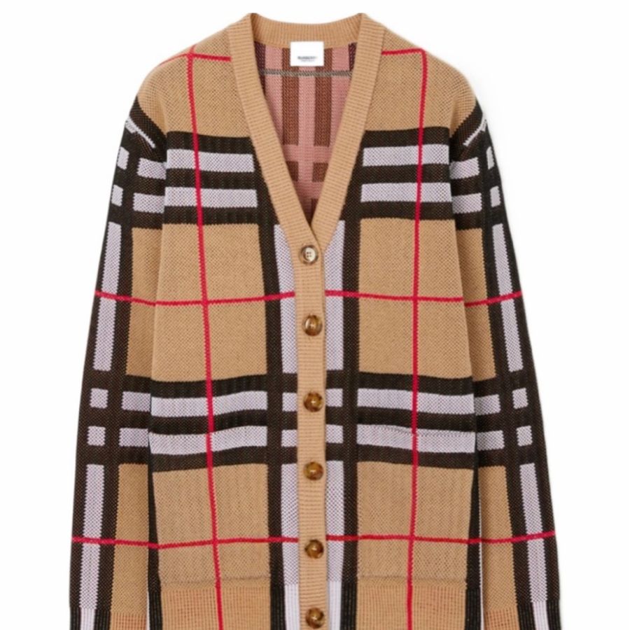 Burberry 女士 格紋科技棉開衫XS S M L XL-0