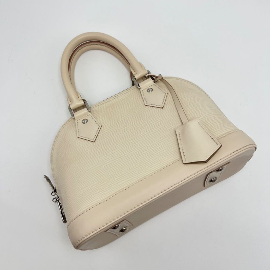 LV 水波紋貝殼包銀扣 Alma BB手提肩背斜背包芯片款23*18*11 98新配件鑰匙塵袋-3