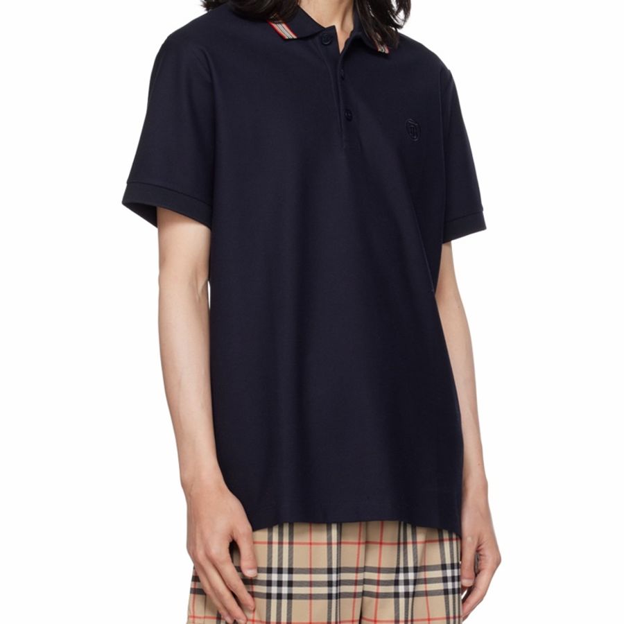 Burberry 男士 標誌性條紋衣領Polo 衫XXS XS S M L XL XXL XXXL碼-3