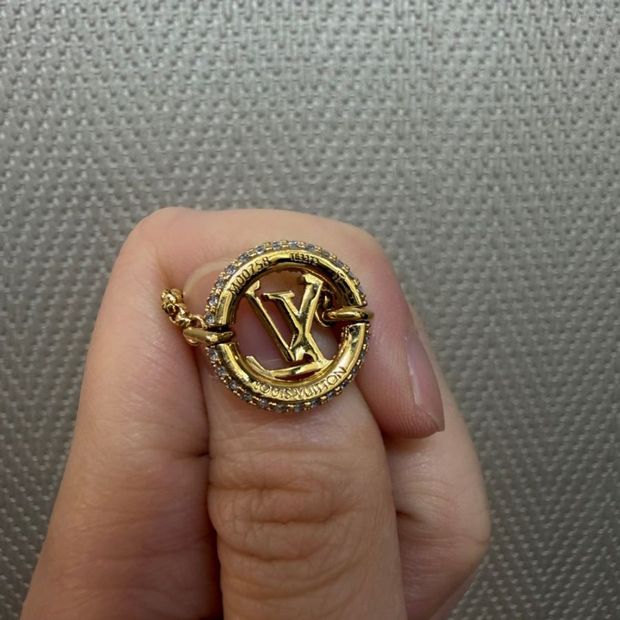 LV 金色圓圈滿鑽Louis  by night手鍊M00758-6