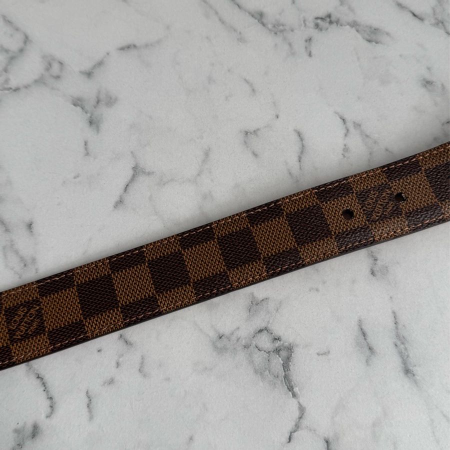 LV棋盤格金釦皮帶85cm-25